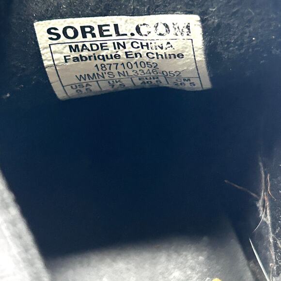 Sorel Joan Chelsea Bootie 9.5 Wedge Ankle Boot Quarry Gray Black Leather - Picture 8 of 8